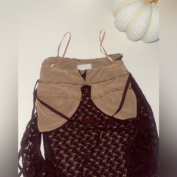 Meshki Ezra Lace Maxi Dress In Plum Size XXS 🥀✨ - Picture 8 of 9